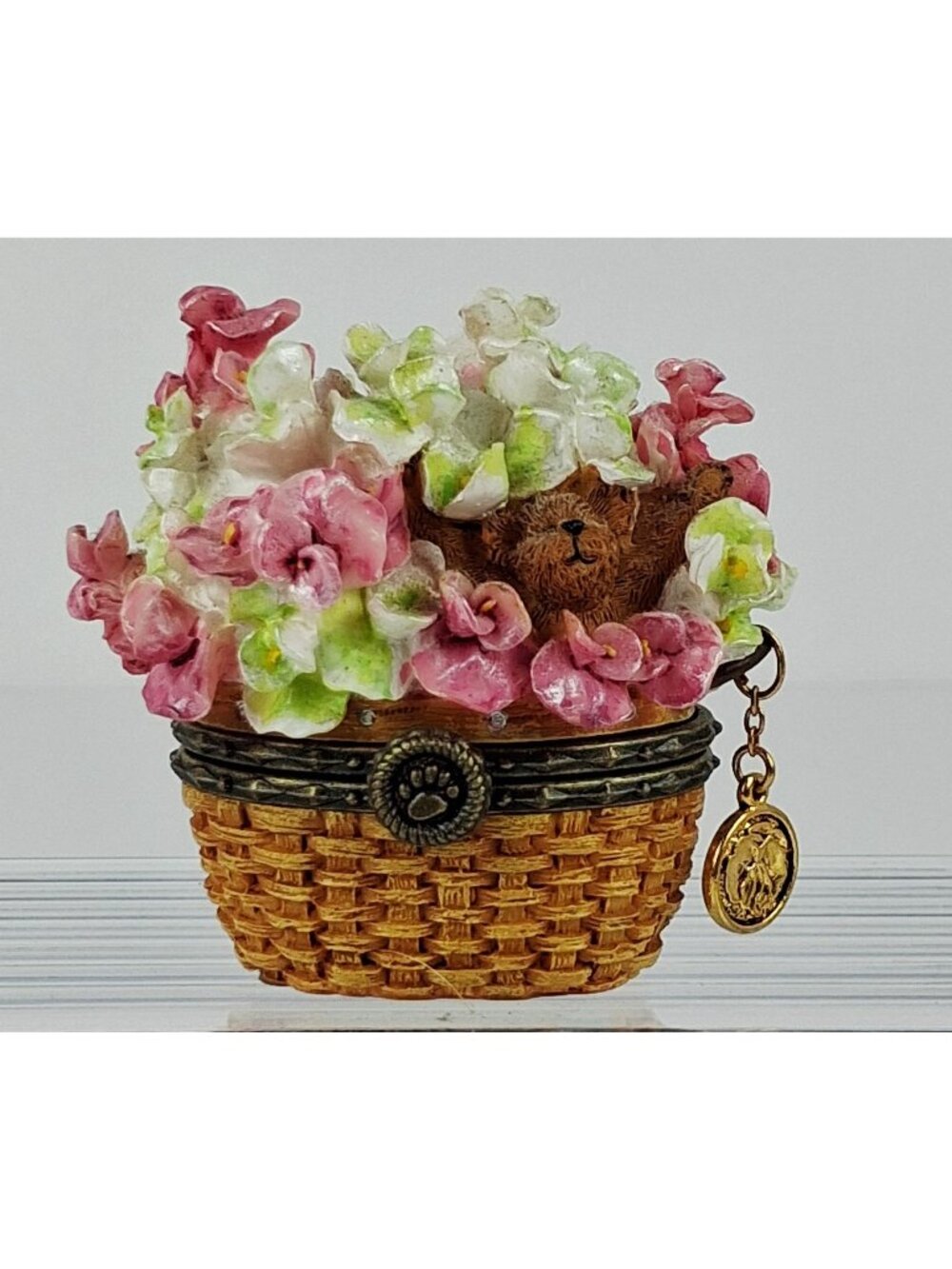 April Boyds Bears & Friends Beary Blossoms Hinged 2004 Treasure Box